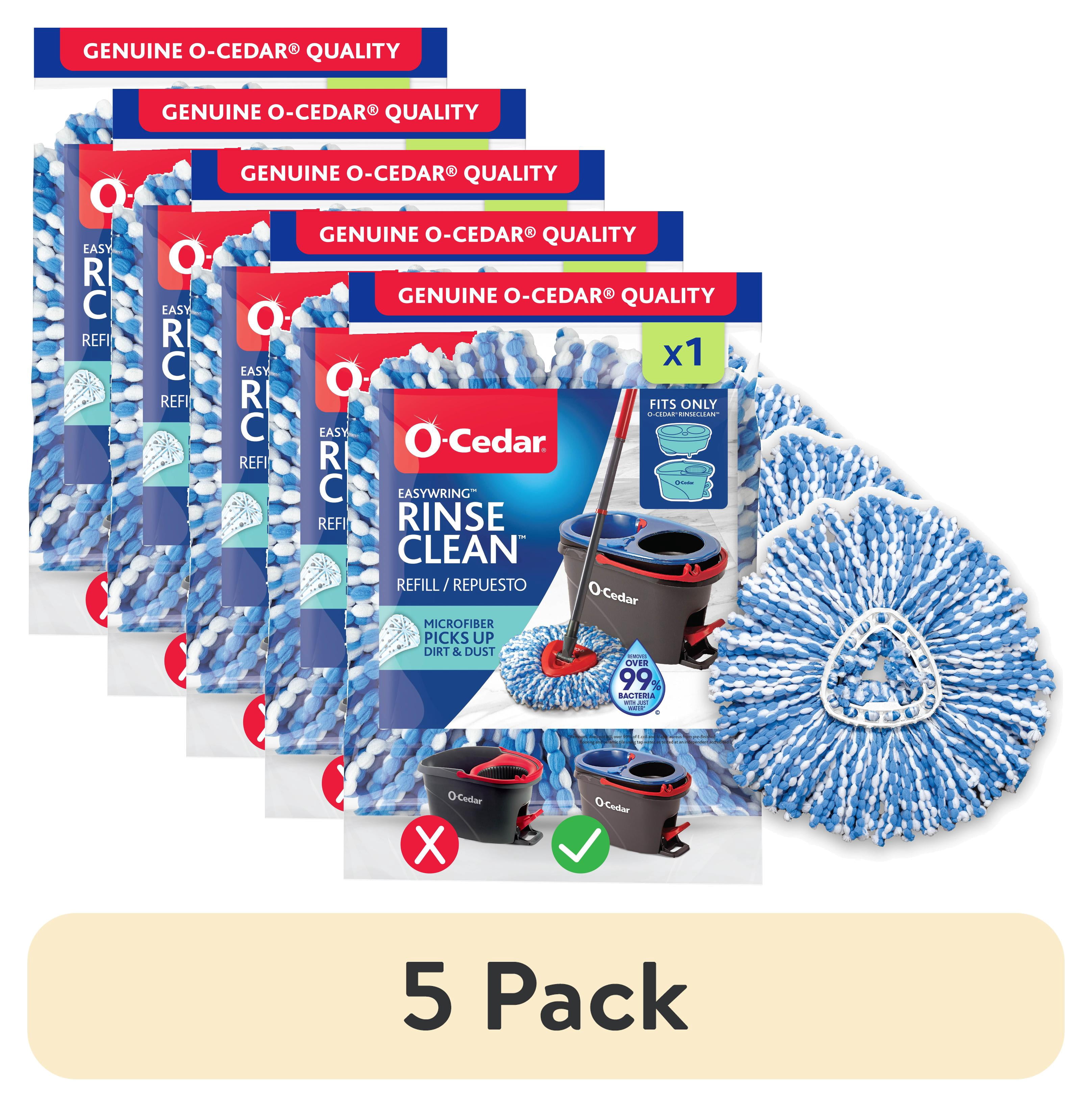 (5 pack) O-Cedar RinseClean Microfiber Spin Mop Head Replacement, Machine Washable & Reusable, 1 Count