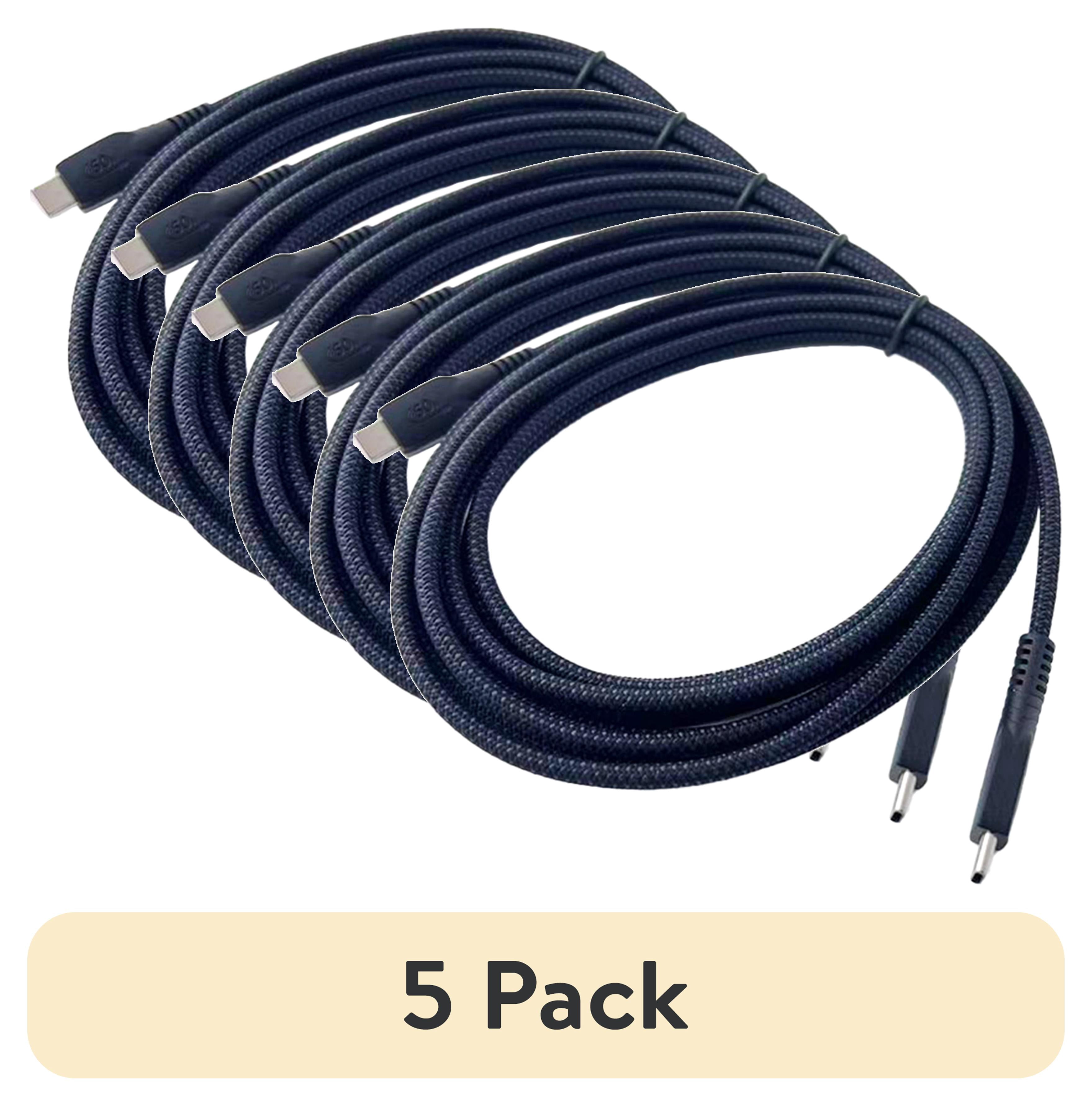 (5 pack) ONN 10` C-C BRD BLK