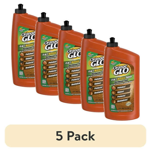 (5 pack) ORANGE GLO Hardwood Floor 4-in-1 Monthly Polish, 24 fl. oz.
