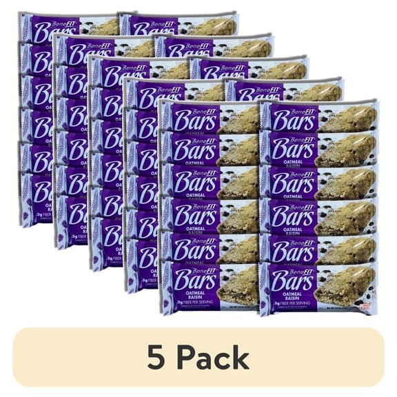 (5 pack) Oatmeal Raisin BeneFit Bars by Readi-Bake 2.5 Ounce | Value Pack of 12
