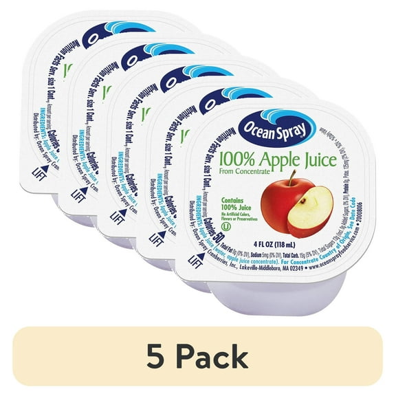 (5 pack) Ocean Spray Apple Juice 4 oz. 48 Count (00720) 307-00002