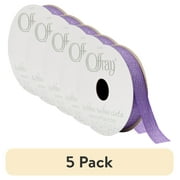 (5 pack) Offray Ribbon, Regal Purple 5/8 inch Metallic Ribbon for Wedding, Crafts, and Gifting, 9 feet, 1 Each