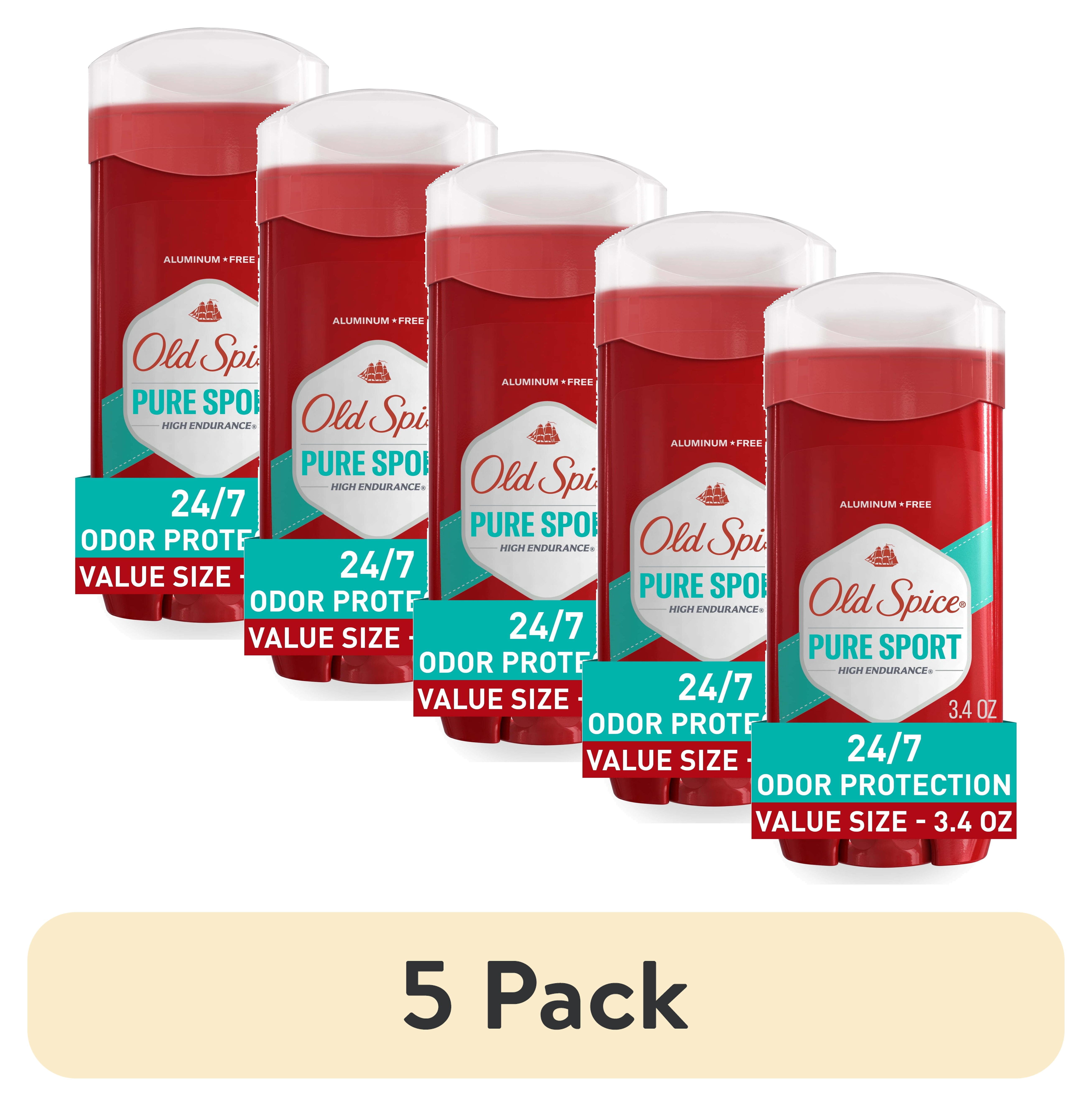 (5 pack) Old Spice Aluminum Free Deodorant, High Endurance Pure Sport, 3.4 oz