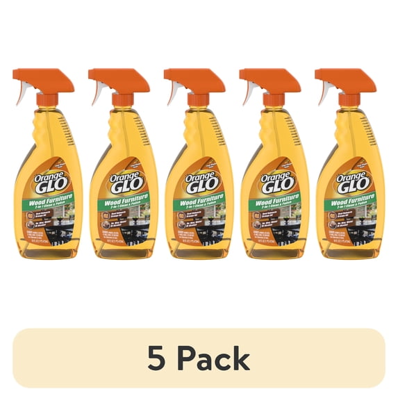 (5 pack) Orange Glo Wood Furniture 2-in-1 Clean & Polish Spray, 16 oz.