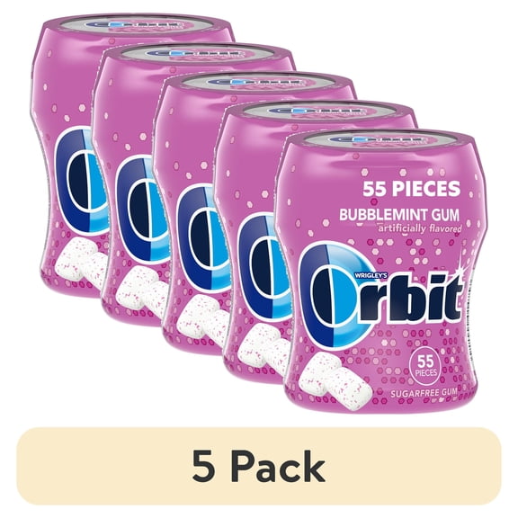 (5 pack) Orbit Gum Bubblemint Sugar Free Chewing Gum - 55 Piece Bottle