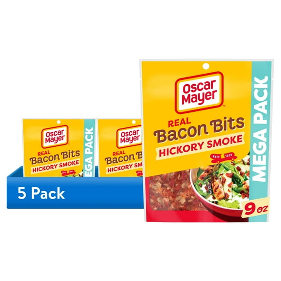 (5 pack) Oscar Mayer Real Bacon Bits Mega Pack, 9 oz Bag, 2-2.5 cups