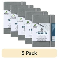(5 pack) Pentalic 4x 6 Gray Traveler Pocket Artist Grid Paper Journal, 160 Pages, 74 lb. Paper