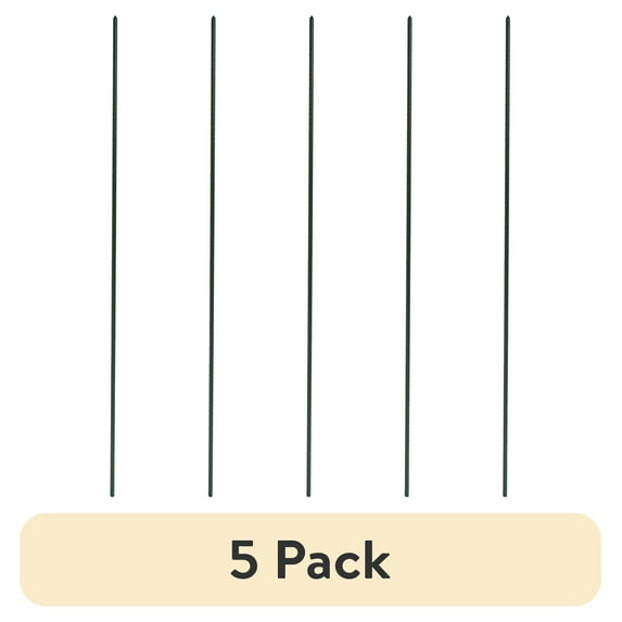 (5 pack) Panacea 5-Foot-Tall Heavy Duty PE Coated Metal Plant Stake