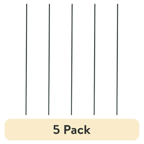 (5 pack) Panacea 5-Foot-Tall Heavy Duty PE Coated Metal Plant Stake