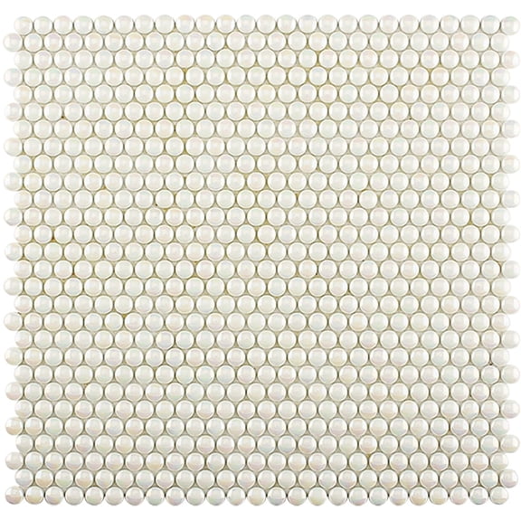 5 pack Parchment White 12.5-in X 12.8-in Recycled Glass Mosaic Floor and Wall Tile (5.56 sq ft/case)