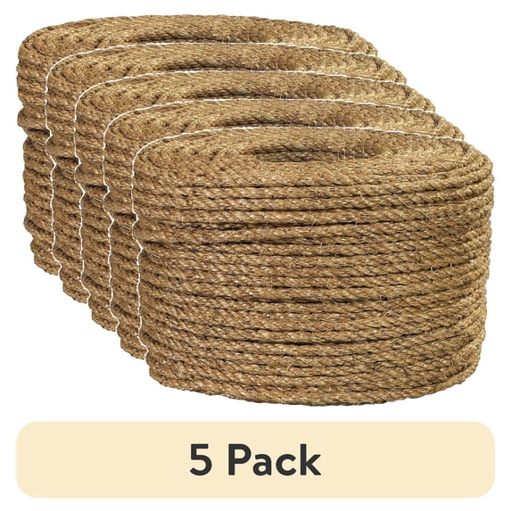 (5 pack) Office Depot® Brand Manila Rope, 1,200 Lb, 3/8" x 600', Manila