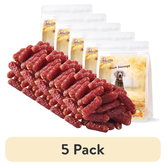 (5 pack) Pawmate Duck Sausage Dog Treats, Freshly Made with Real Duck for All Dogs, 11oz