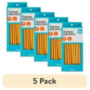 (5 pack) Pen+Gear #2 HB Sharpened Wood Pencils, Yellow, 48 Count