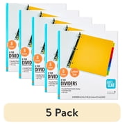 (5 pack) Pen+Gear Index Tab Dividers, 8 Tabs, Letter Size, Multi-Color, 8 Count