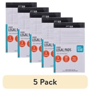 (5 pack) Pen + Gear Jr. Legal Pads, White Paper, 50 Sheets, 3 Count, Wide Ruled, Portable Size