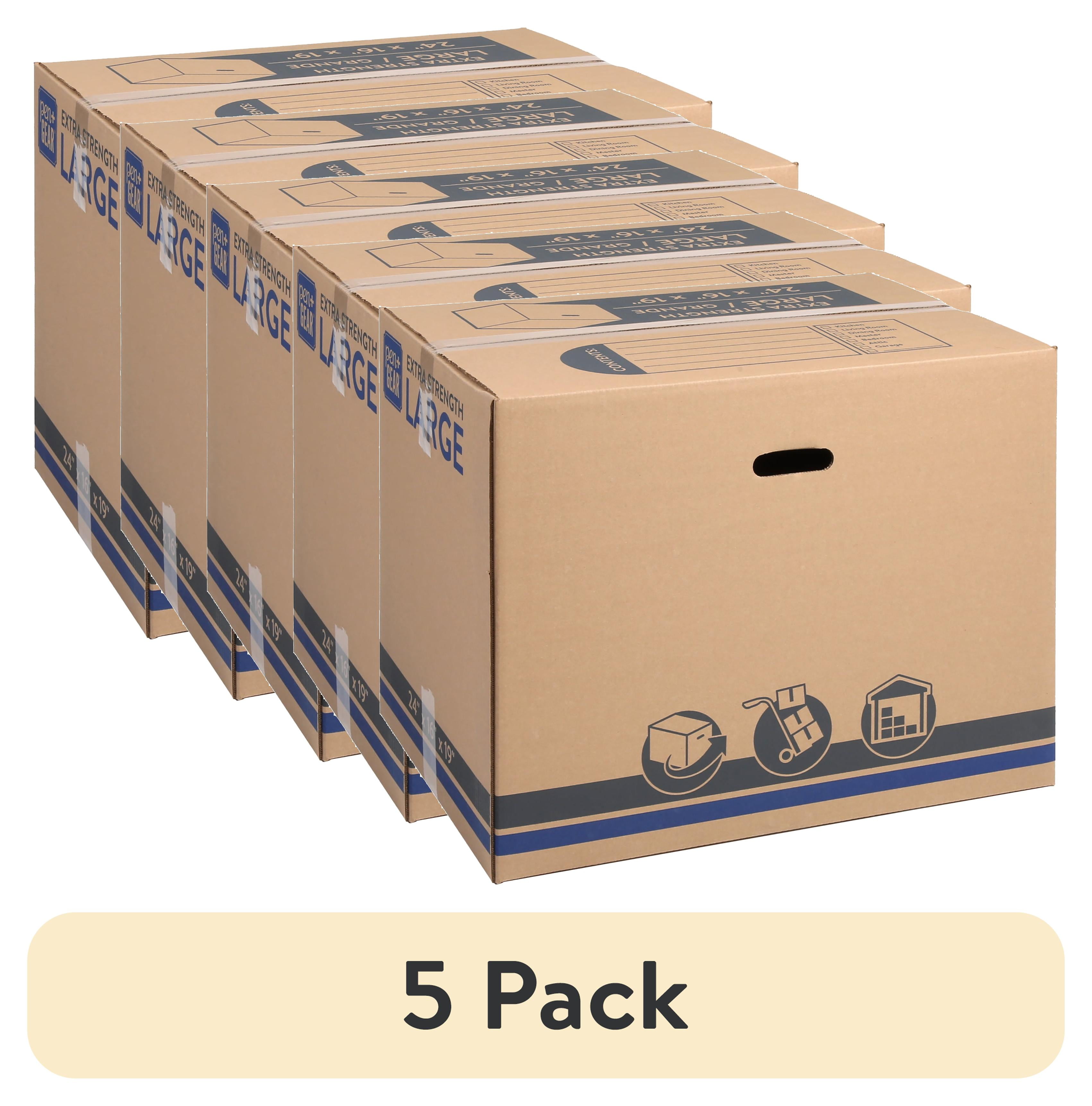 (5 pack) Pen+Gear Large Extra Strength Moving Box, 24L x 16W x 19H, Kraft