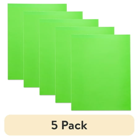 (5 pack) Pen+Gear Neon Green Heavyweight Poster Board, 22 in x 28 in, 1 Sheet
