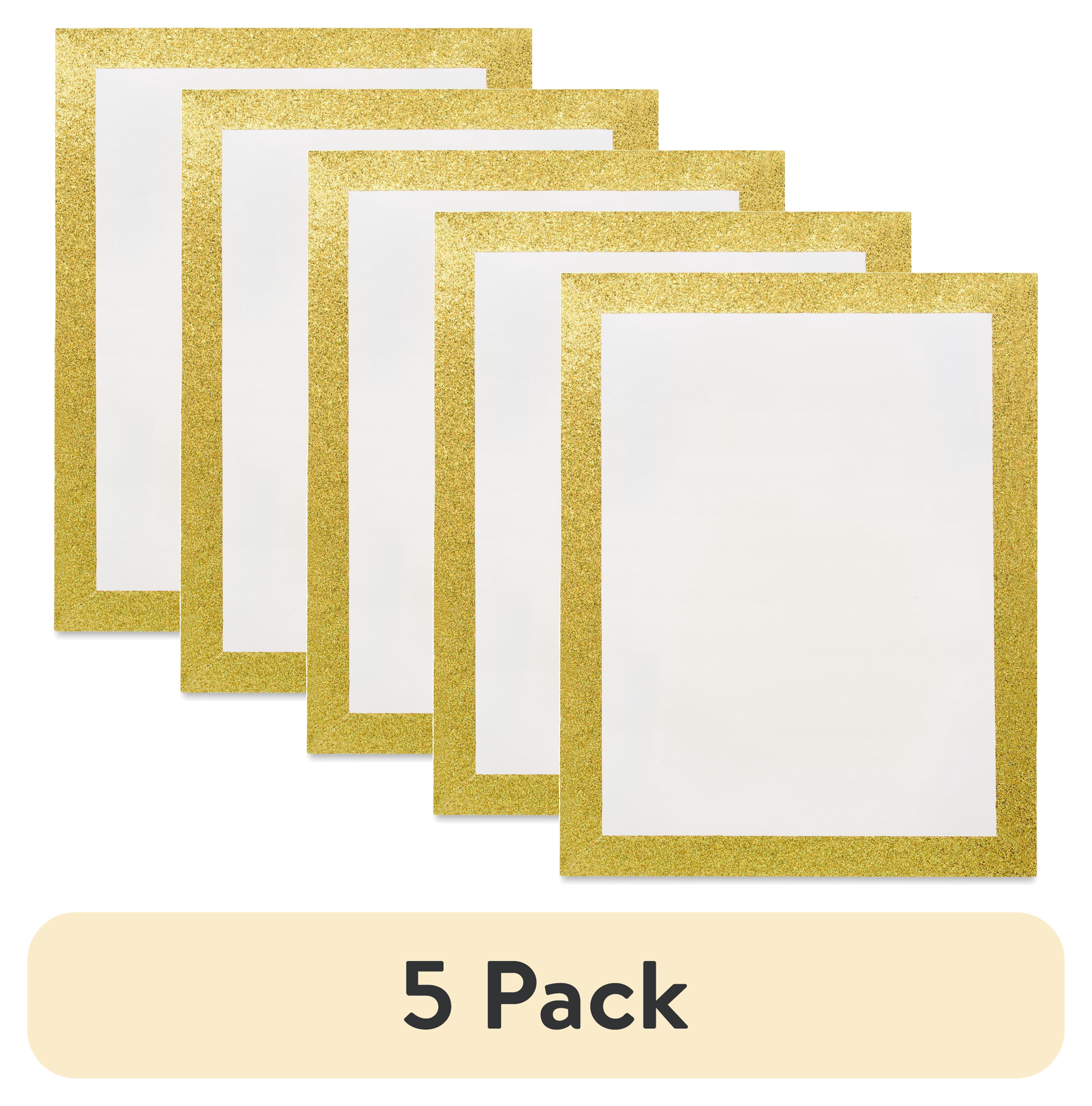 (5 pack) Pen+Gear Premium Heavyweight White Poster Board with Glitter Frame, 22" x 28"