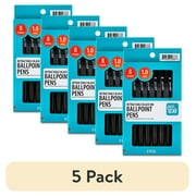 5 pack Pen+Gear Retractable Ballpoint Pens, Medium Point,1.0mm, Black Ink, 8 Count