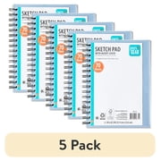 5 pack Pen+Gear Sketch Diary, 70 Sheets, 5.5 x 8.5, Blue