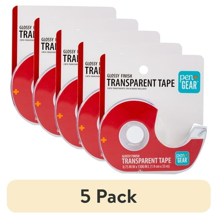 (5 pack) Pen+Gear Transparent Tape, 0.75 in x1300 in, Clear Color, 1 Pack