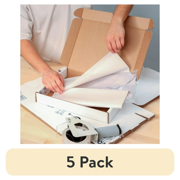 (5 pack) Pen+Gear Tuck-Top Shipping Box, 13 in. L x 10 in. W x 2 in. H, White, 1-Count