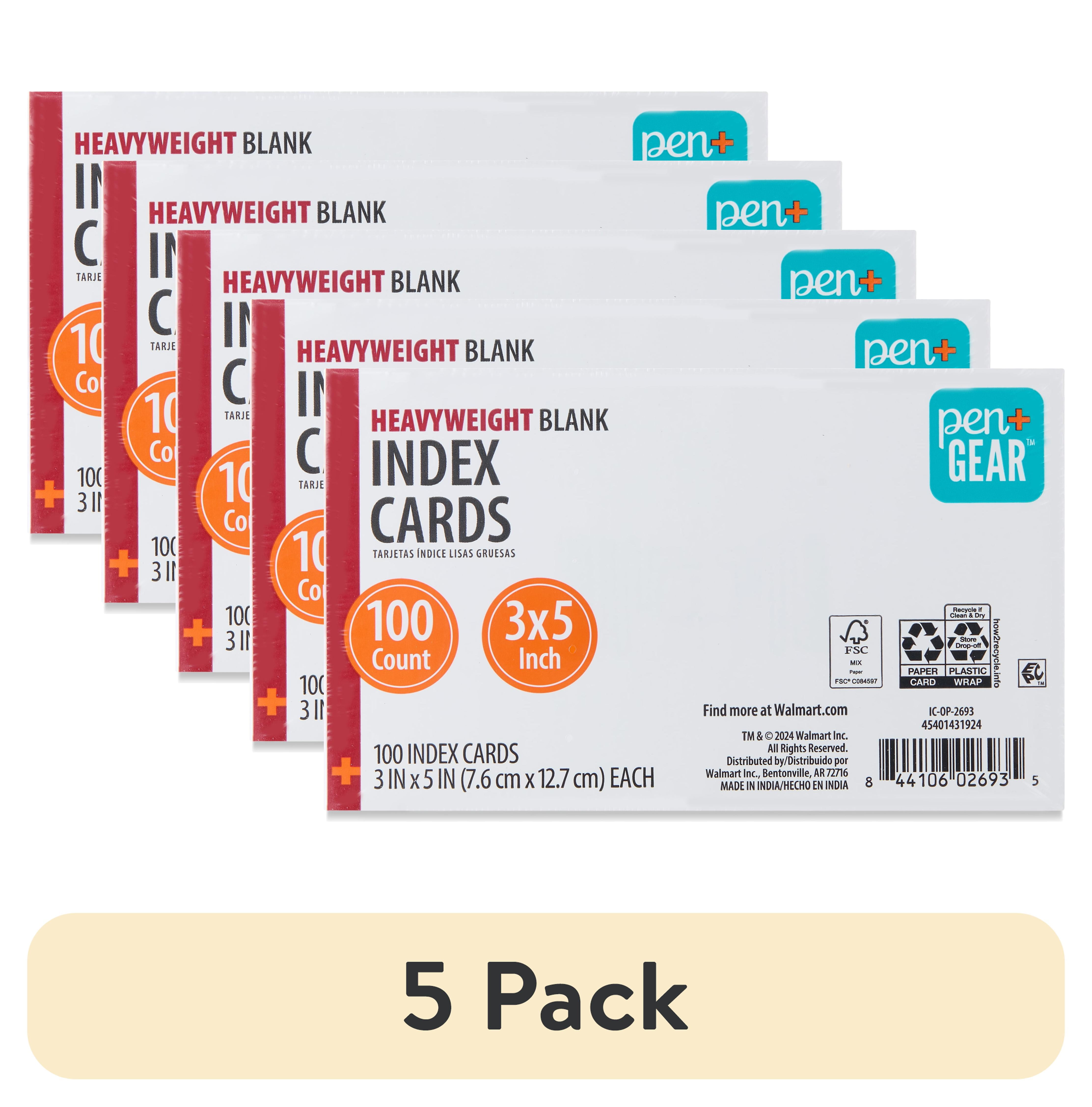 Pen+Gear Ruled Index Cards, White, 100 Count, 4