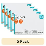 (5 pack) Pen+Gear Unruled Index Cards, White, 100 Count, 4" x 6"