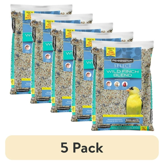 (5 pack) Pennington Recipe Selects Wild Finch Blend, Dry Wild Bird Seed and Feed, 10 lb., 1 Pack
