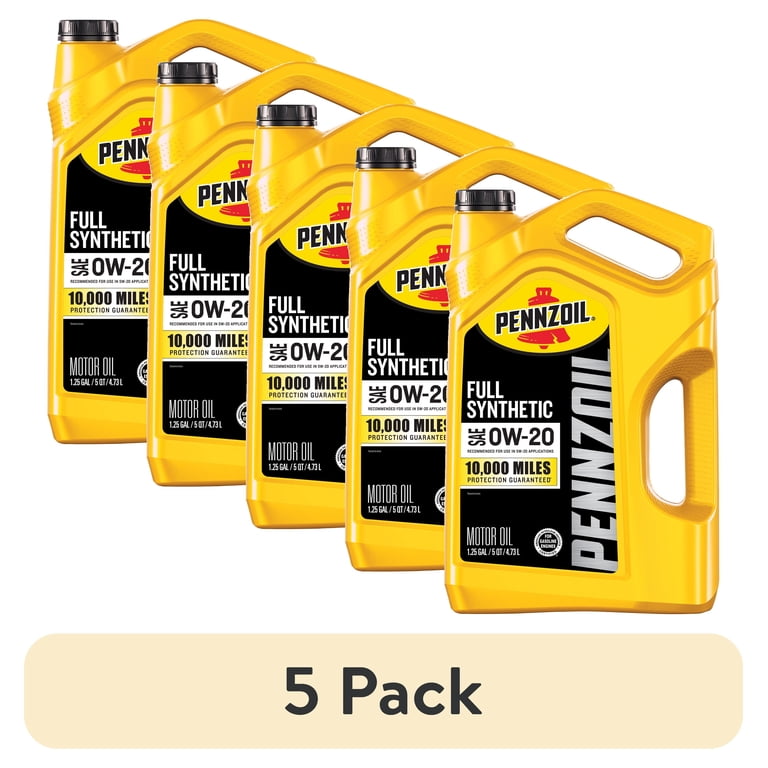 5 pack) Pennzoil Full Synthetic 0W-20 Motor Oil, 5 Quart - Walmart.com 5 pack) Pennzoil Full Synthetic 0W-20 Motor Oil, 5 Quart - Walmart.com