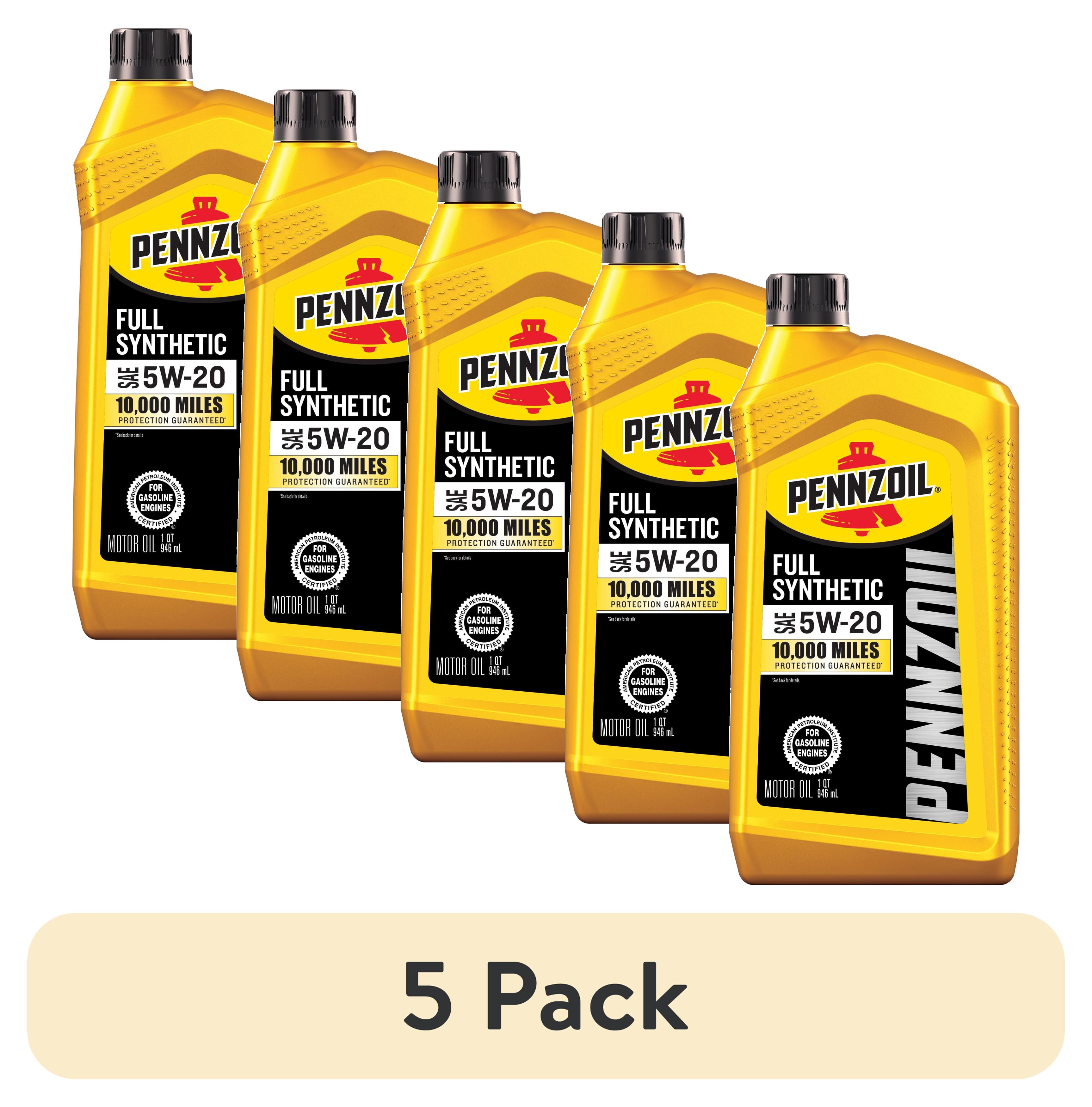 (5 pack) Pennzoil Full Synthetic 5W-20 Motor Oil, 1 Quart