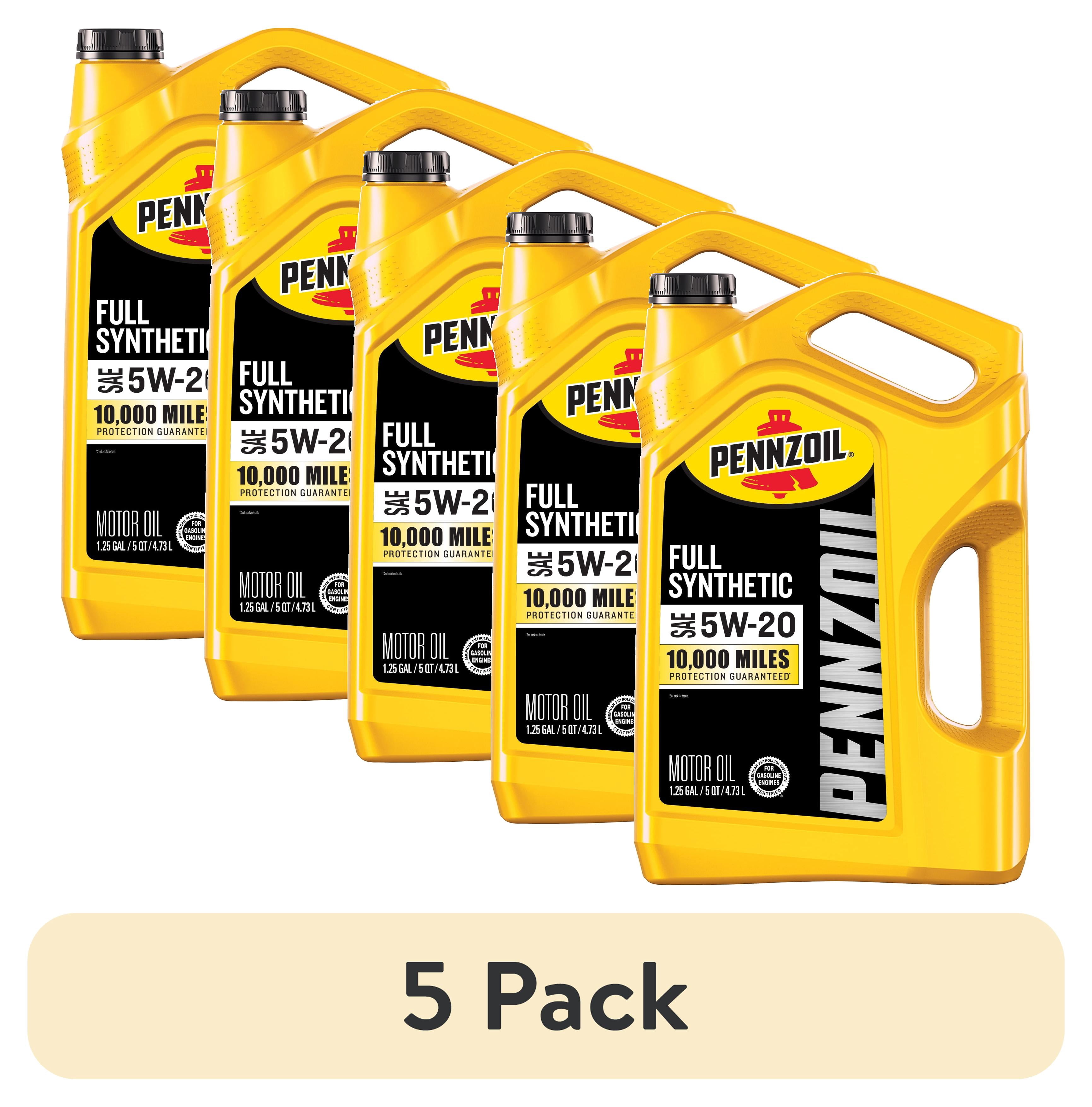 (5 pack) Pennzoil Full Synthetic 5W-20 Motor Oil, 5 Quart