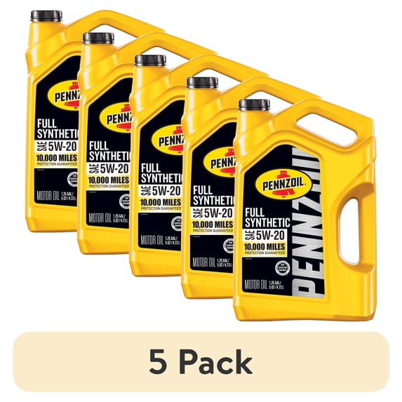 (5 pack) Pennzoil Full Synthetic 5W-20 Motor Oil, 5 Quart - Walmart.com