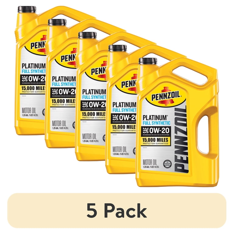 PENNZOIL PLATINUM 0W-20 ペンズオイル5Qt 5 pack) Pennzoil Platinum Full Synthetic 0W-20 Motor Oil, 5 Quart