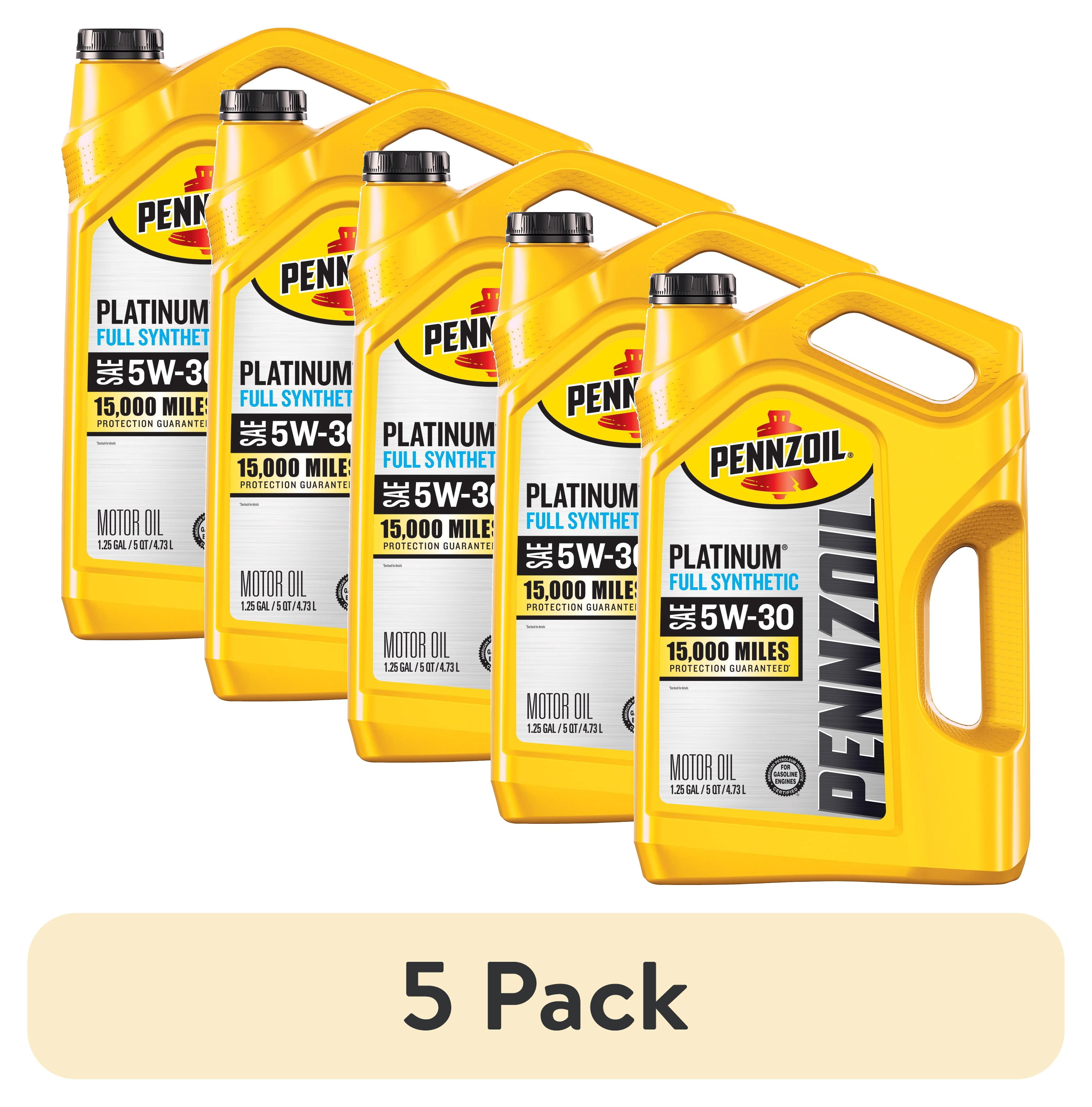 3 pack) Pennzoil Platinum Full Synthetic 5W-30 Motor Oil, 5 Quart