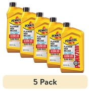 5 pack Pennzoil Platinum High Mileage Full Synthetic 0W-20 Motor Oil, 1 Quart