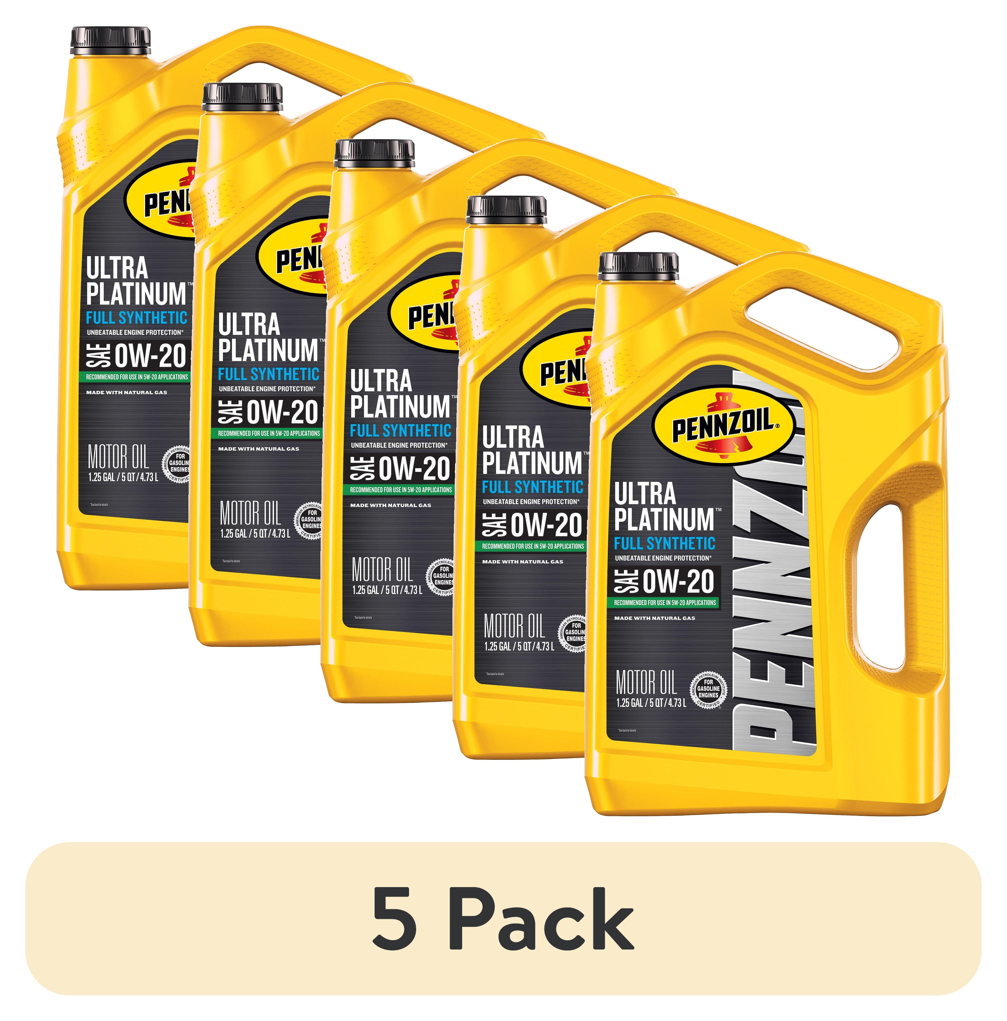 Pennzoil Ultra Platinum Full Synthetic 0W-20 Motor Oil, 5 Quart