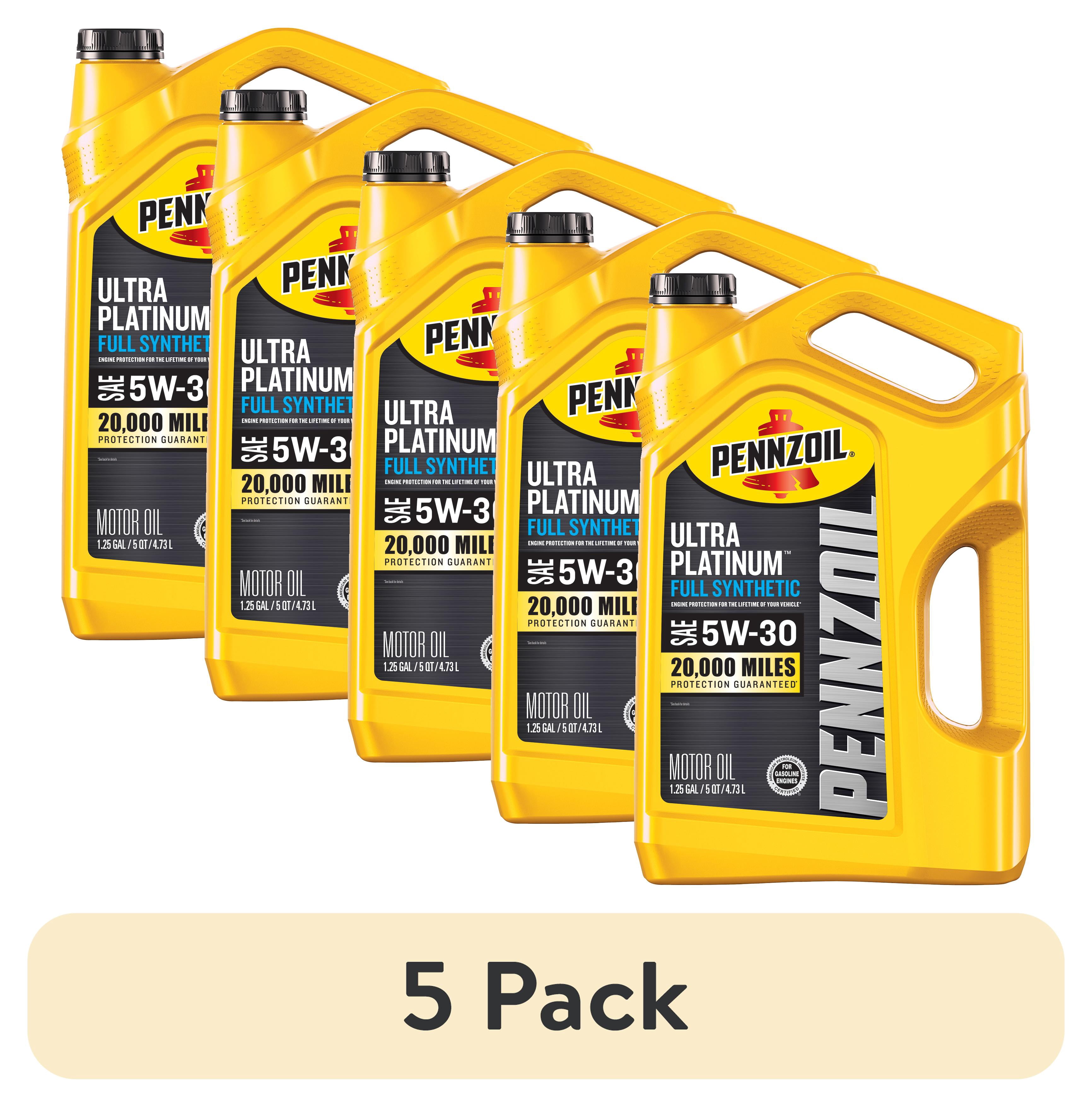 5 pack) Pennzoil Ultra Platinum Full Synthetic 5W-30 Motor Oil, 5