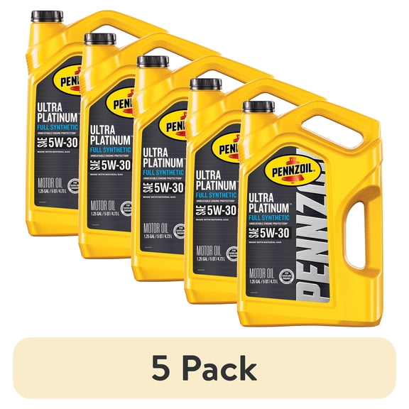 (5 pack) Pennzoil Ultra Platinum Full Synthetic 5W-30 Motor Oil, 5 Quart