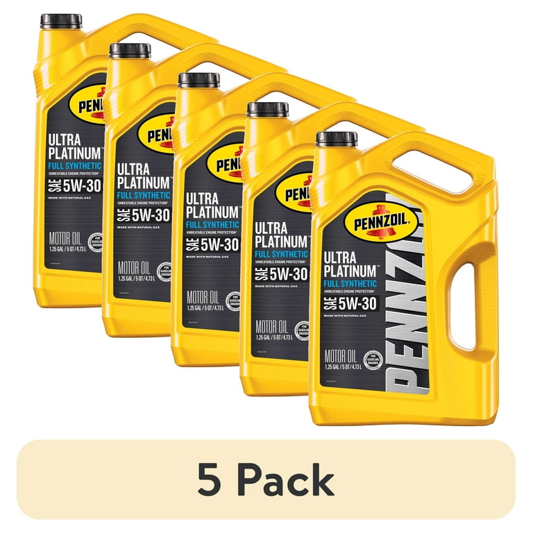 5 pack) Pennzoil Ultra Platinum Full Synthetic 5W-30 Motor Oil, 5