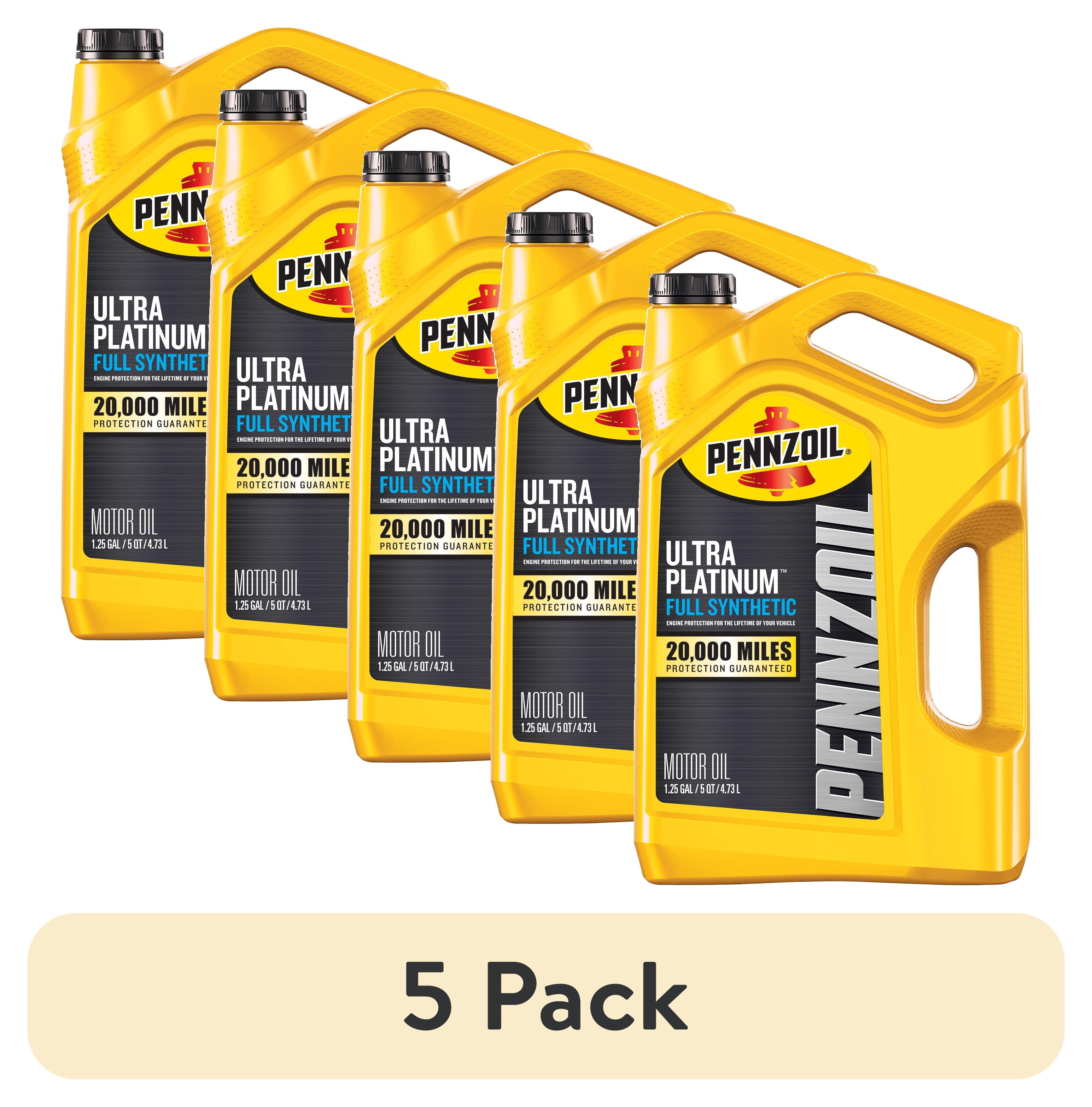Pennzoil Ultra Platinum Full Synthetic 5W-30 Motor Oil, 5qt, 5pk