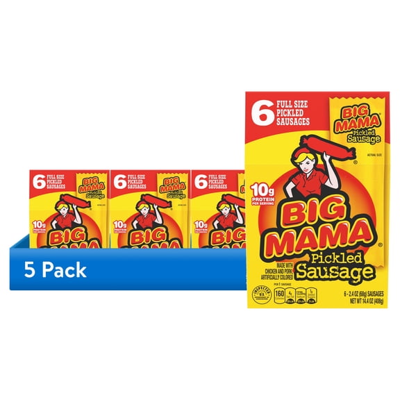 (5 pack) Penrose Big Mama Pickled Sausages, 2.4 oz., 6 Pack