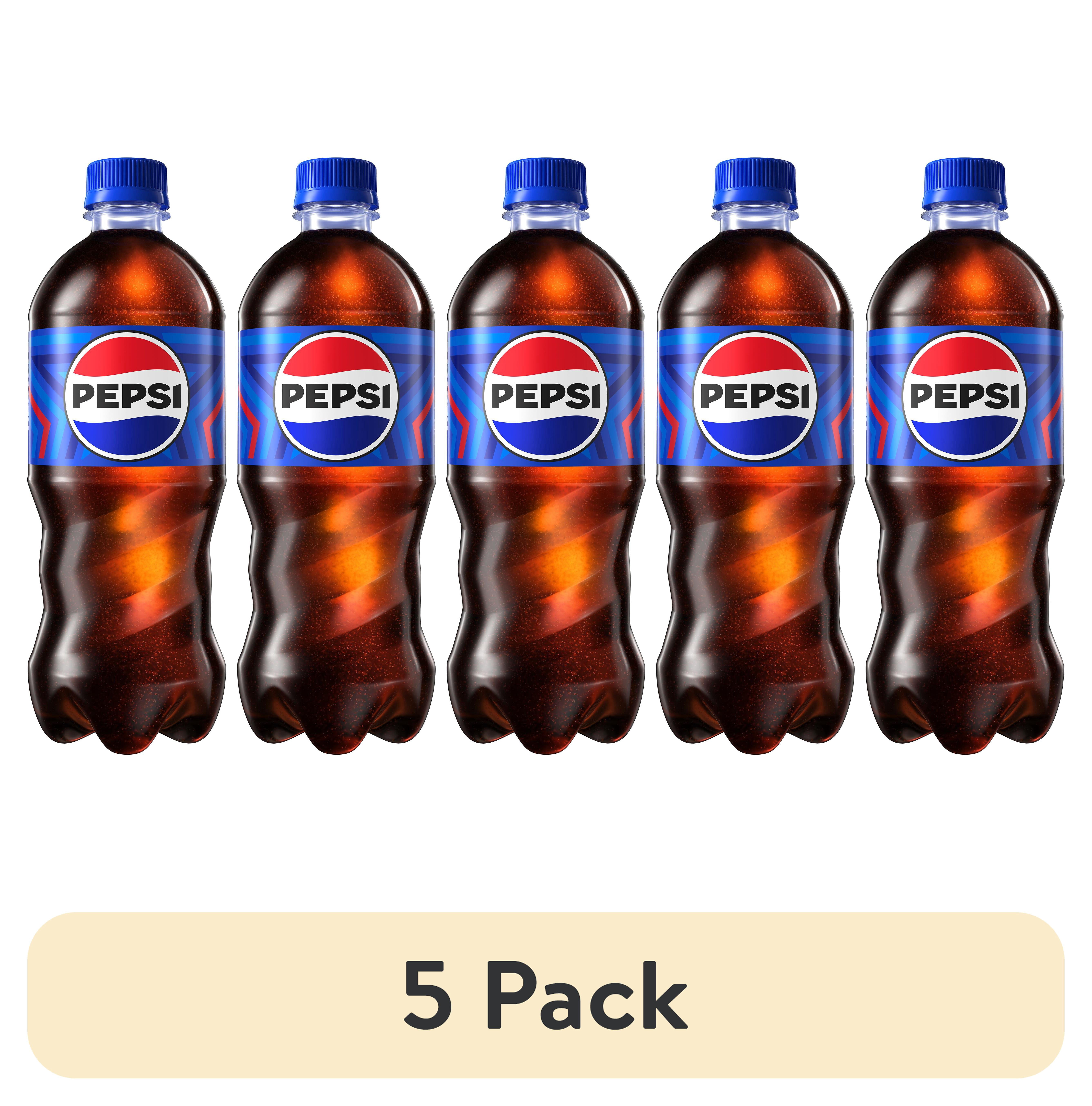 (5 pack) Pepsi Cola Soda Pop, 20 fl oz Bottle