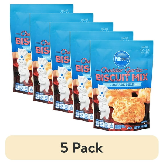(5 pack) Pillsbury Cheddar Garlic Biscuit Mix, 7 oz Bag