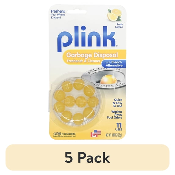 (5 pack) Plink Fresh Lemon Garbage Disposer Cleaner and Deodorizer, 10 Count