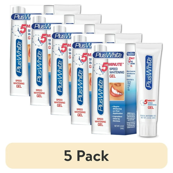 (5 pack) Plus White, 5 Minute Speed Whitening Gel, 2 oz (56 g)