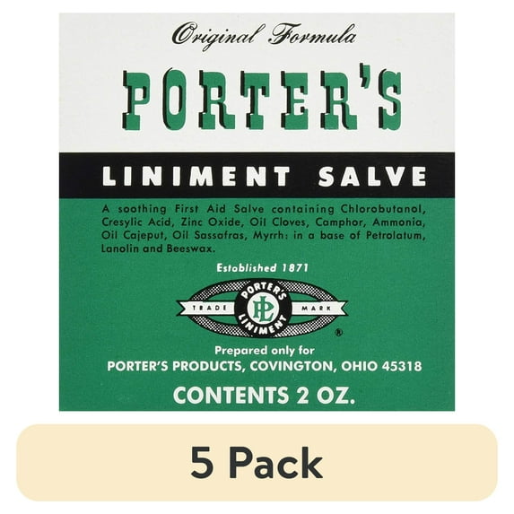 (5 pack) Porter's Original Formula Body Salve, 2 oz, Pack of 1