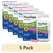5 pack PreserVision AREDS 2 Eye Vitamins & Mineral with Lutein & Zeaxanthin, Chewables, 70Count
