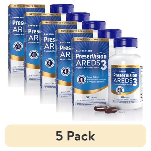 (5 pack) PreserVision AREDS 3 Softgels 90ct