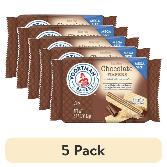 (5 pack) (Price/Case)Voortman Chocolate Layered Wafer 6-9-5.17 Ounce